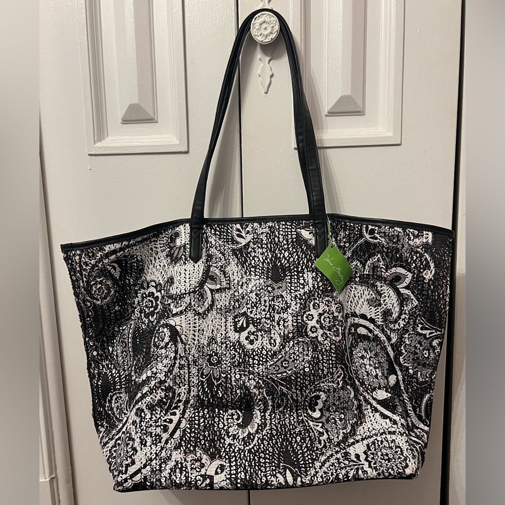 Vera Bradley Summer Sparkle Tote (Midnight Paisley), Black